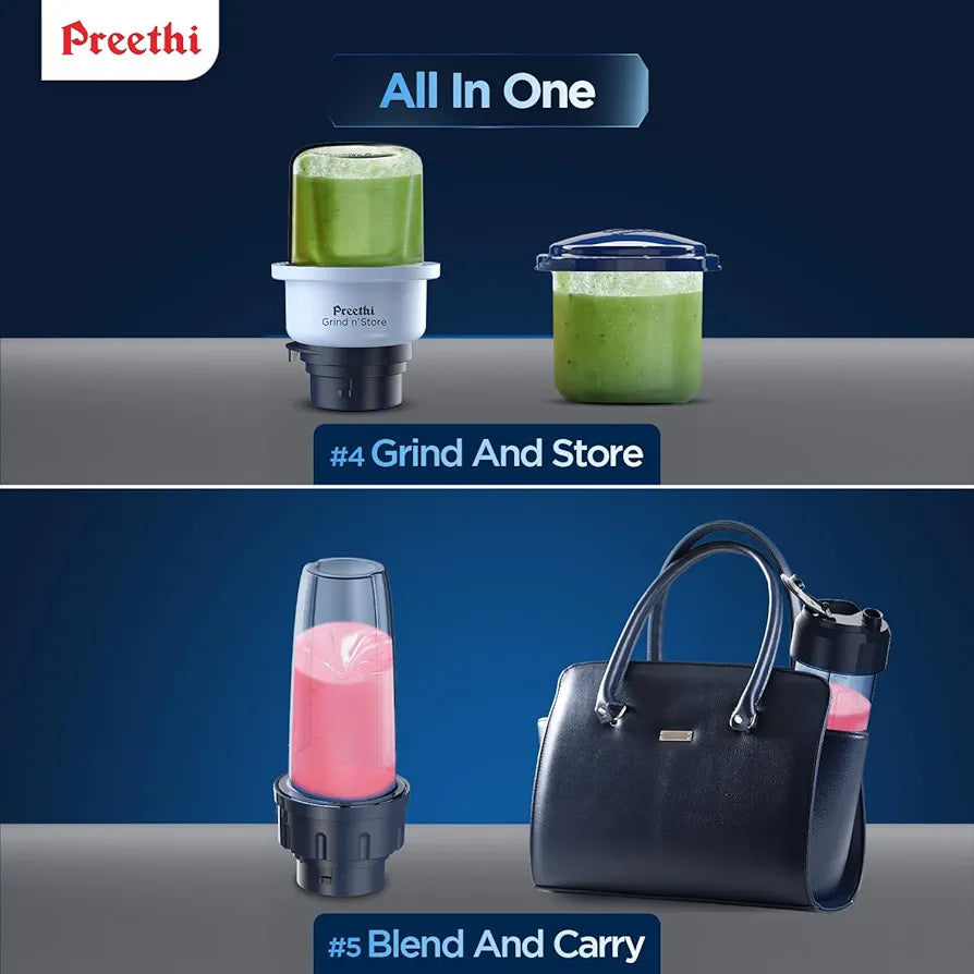 Preethi Blueleaf Titanium 15.0 | Mixer grinder | 1000 Watt Mixie with 15 advanced features| 7 Jars