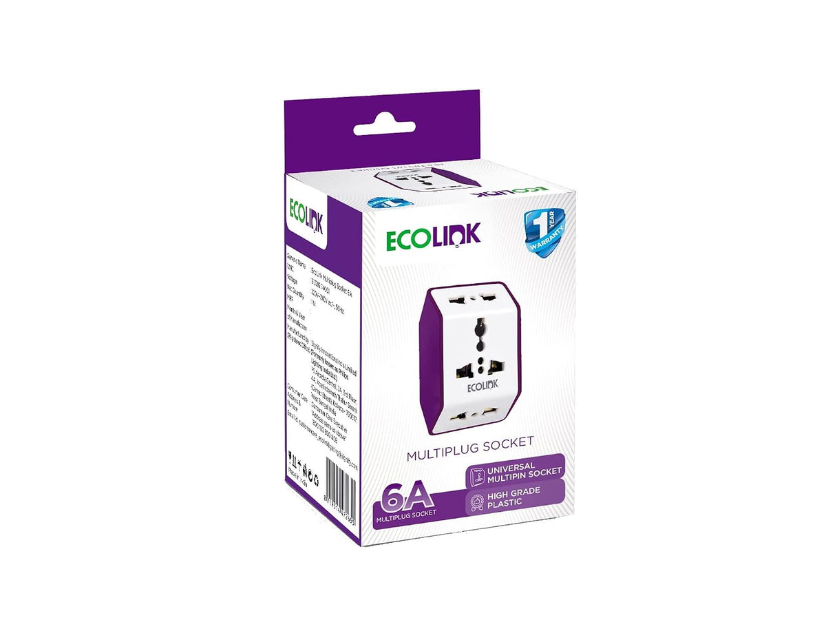 Philips EcoLink Multiplug Socket 6A (Pack of 4)