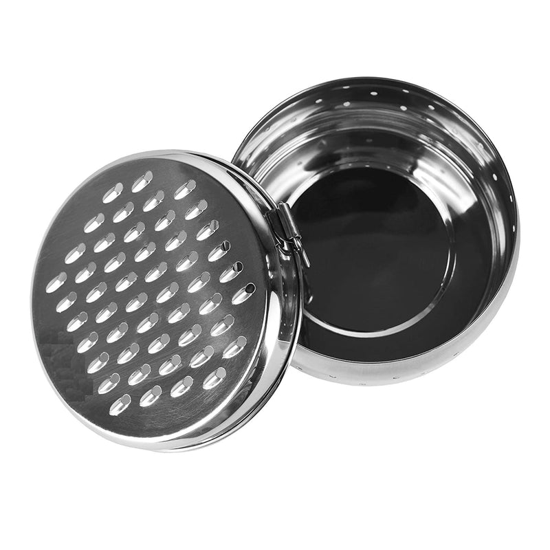 Dynore Stainless Steel Grater with Storage|Stainless Steel, Multifunctional Use & Refrigerator Safe | Light Weight & Durable|Cheese,Carrot & Coconut Grater Lid with Ventilated Box | Khamni Dabba