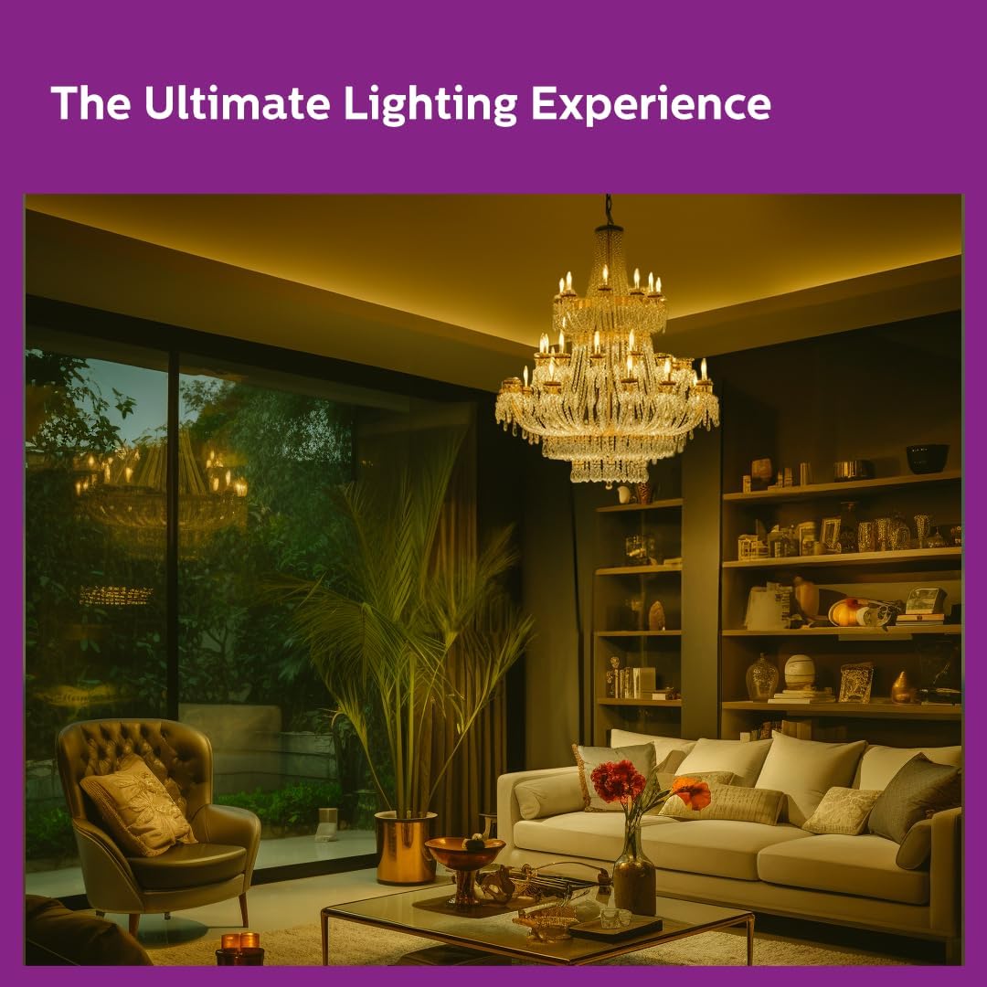 Philips 4-Watt 400-lumen Clear Candle E27 Base (Warm White) - Decorative, Ambience for Chandeliers