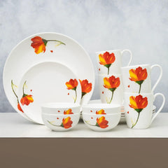 Clay Craft Fine Ceramic Eco Dinner Set, Enchanting Gold, for Family of 4, Dinner Set Ceramic, Crockery Set, Dining Set for Dinner, Crockery Set for Gift, Kitchen Set (ECO6, 12 Pieces)