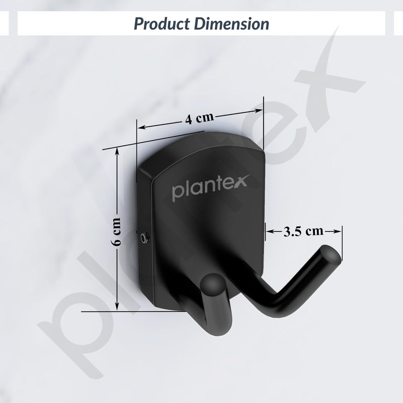 Plantex 304 Grade Stainless Steel Robe Hook/Robe Hooks for Bathroom/Cloth Hanger for Wall/Hooks/Bathroom Accessories - Black (Parv)-4