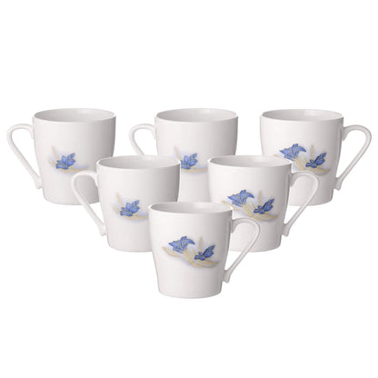 Clay Craft Bone China Multicolor Tea/Coffee Cup/Mugs (Set of 6 Cups) with Premium Design, Tea Cup Set of 6, Microwave & Dishwasher Safe, Mugs for Coffee, Cups Set of 6, Mug Set, Ideal for Gifting