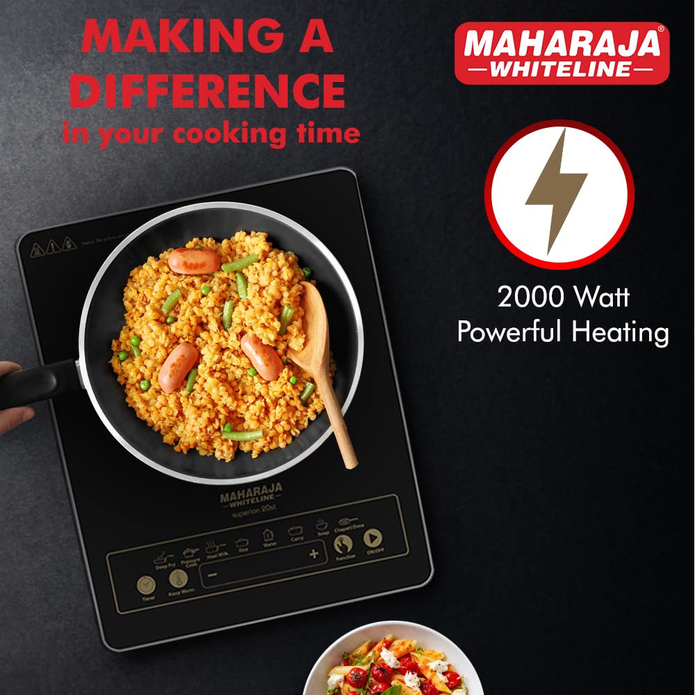 Maharaja Whiteline Superion 20 ST Induction Stove, 2000W - IC -115 (Black)