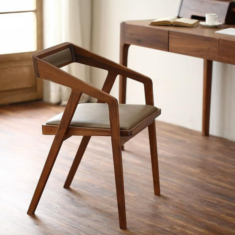 Sheesham Wood Armchair with PU Cushion – Modern Sofa Chair for Living Room, Bedroom, Office, Cafe, Study & Loun