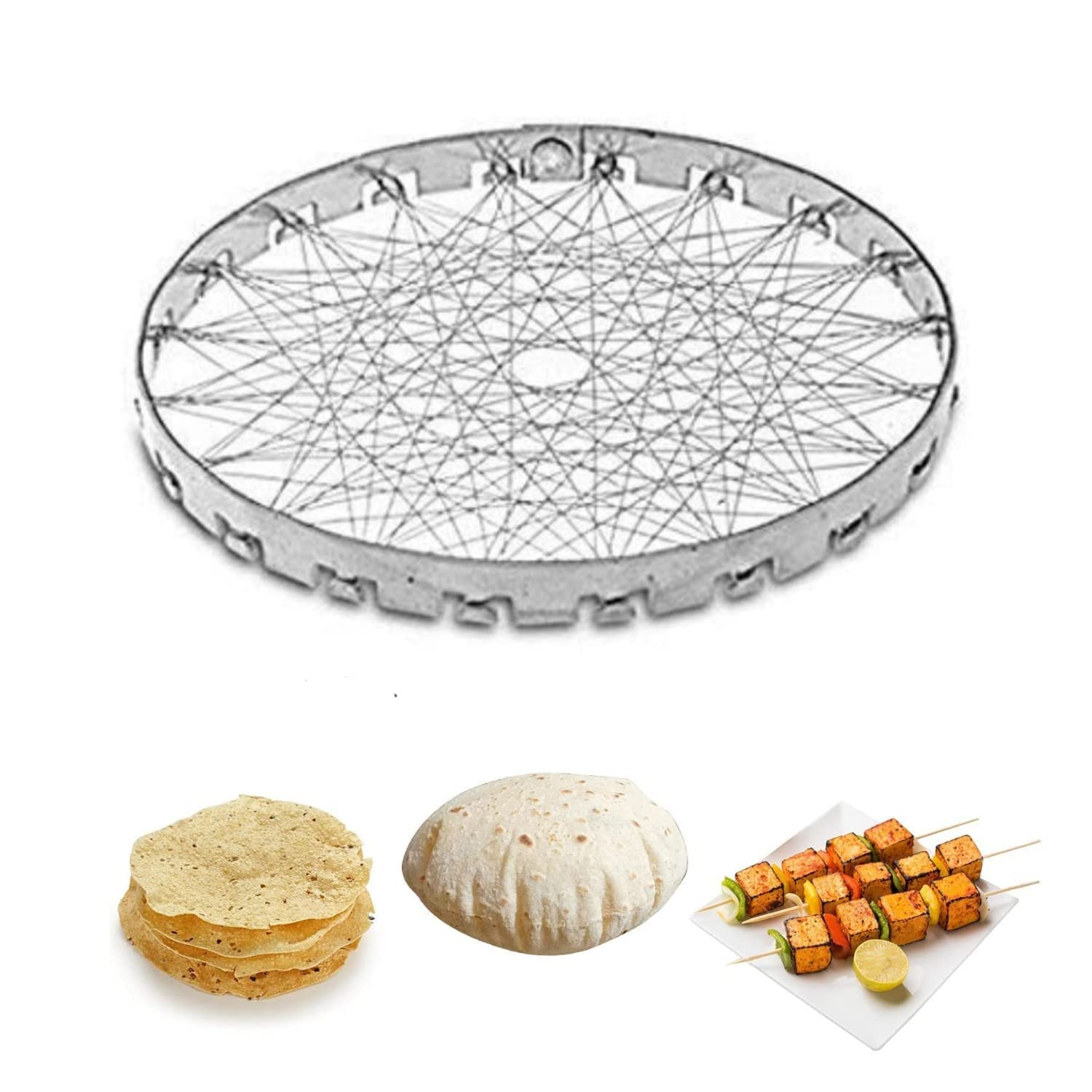 Dynore Stainless Steel Mini Tandoor/Grill Jali/LPG Gas Saver Jali For Kitchen -Set of 2 Pcs