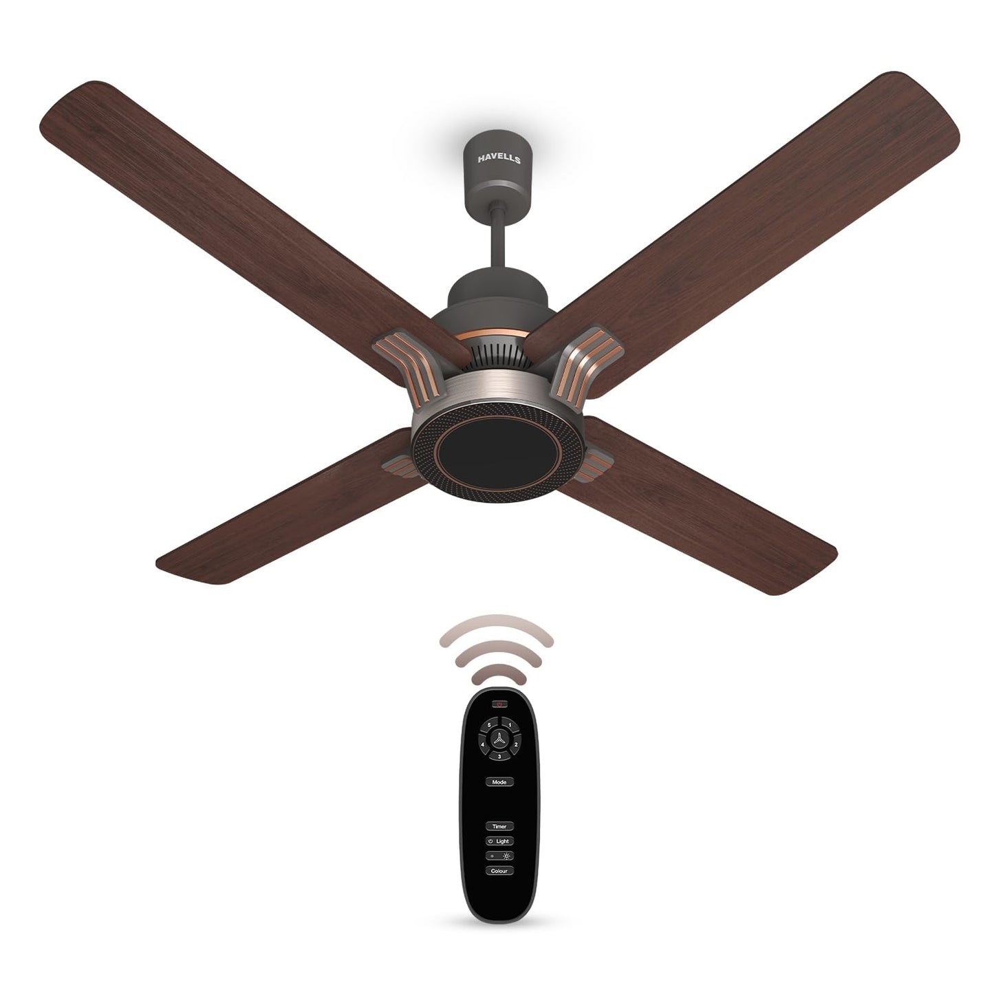 Havells 1320Mm Florette Bldc Motor Ceiling Fan|Remote Controlled, High Air Delivery Fan|5 Stars Rated, Upto 60% Energy Saving, 2 Year Warranty|(Pack Of 1, Smoke Brown Wood)