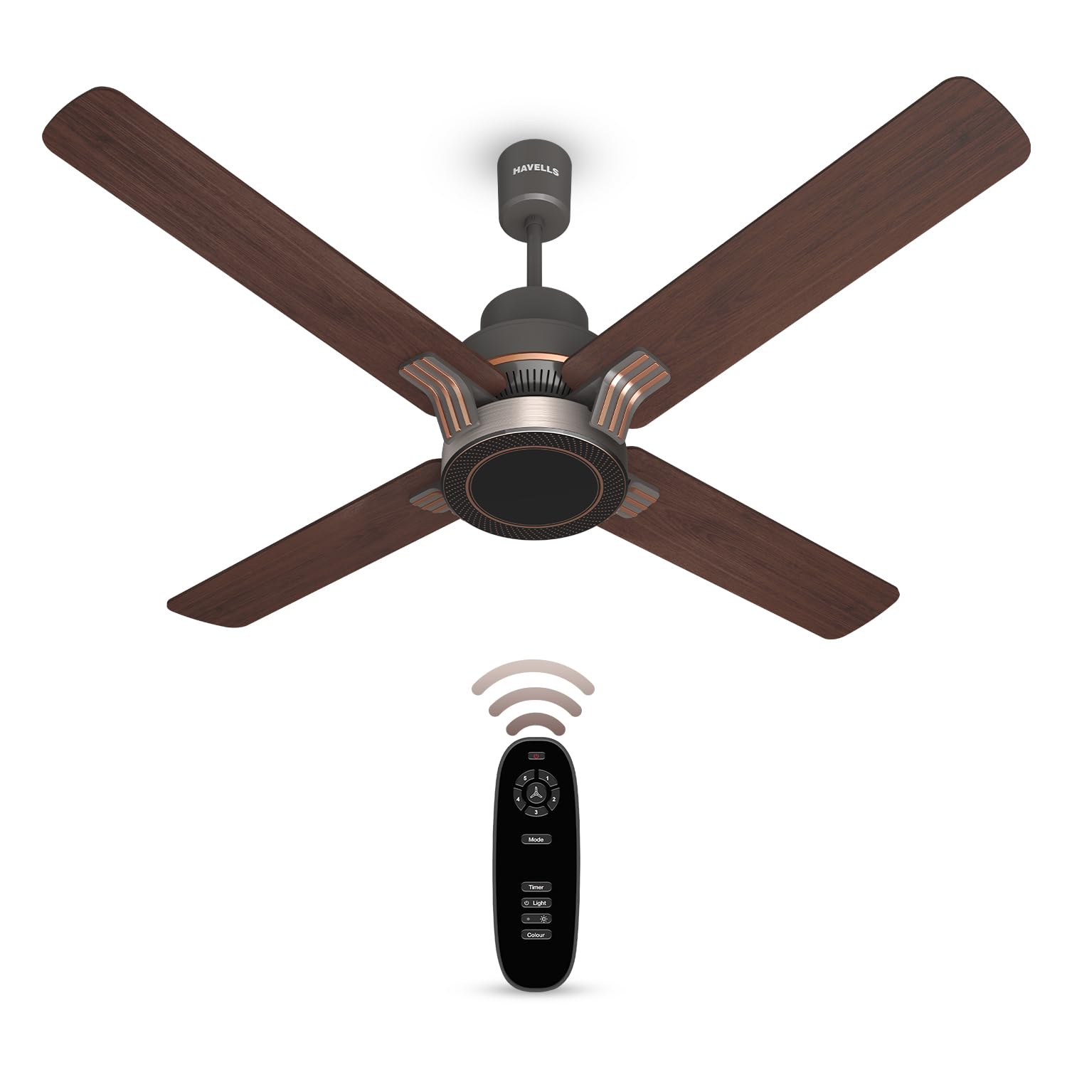 Havells 1320Mm Florette Bldc Motor Ceiling Fan|Remote Controlled, High Air Delivery Fan|5 Stars Rated, Upto 60% Energy Saving, 2 Year Warranty|(Pack Of 1, Smoke Brown Wood)