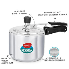 Pigeon by Stovekraft Aluminium Inner Lid Pressure Cooker (Silver) BIS Certified