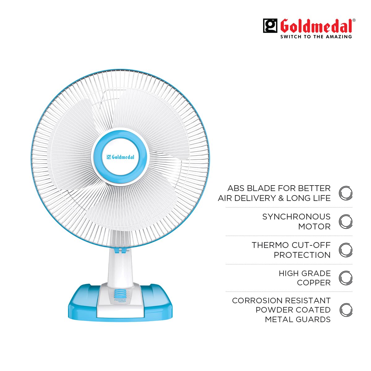 Goldmedal Nora 400 mm Table Fan For Home and Office-2