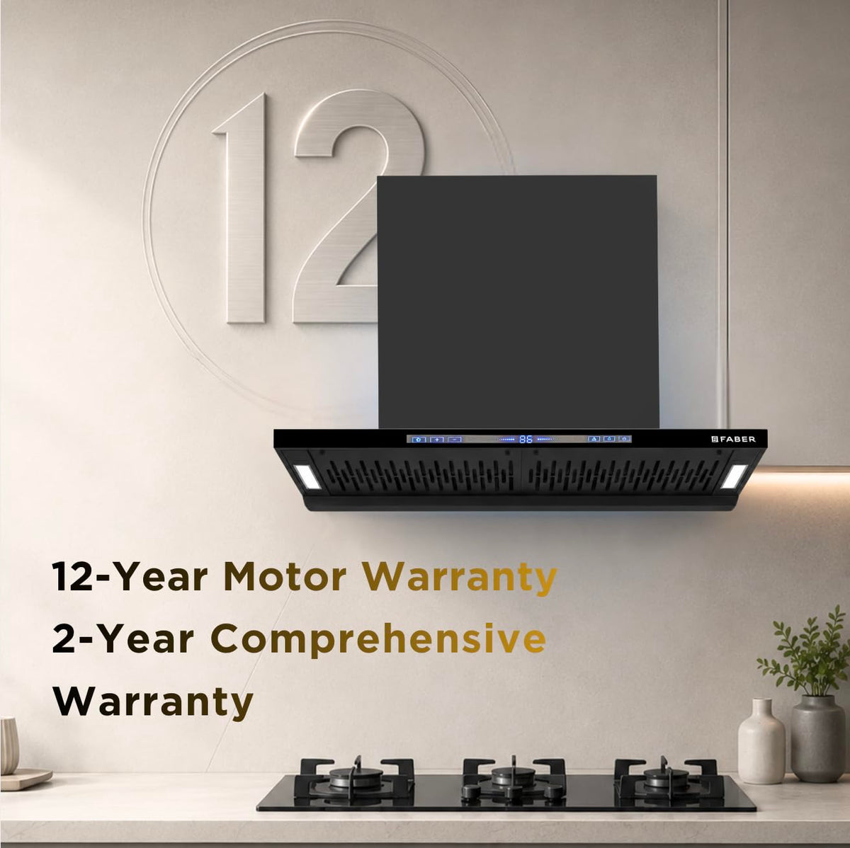 Faber SLIMX 90cm 1500m³/hr BLDC Autoclean Filterless T-Shape Chimney||Built In Oil Collector|Touch & Gesture Control|12Y