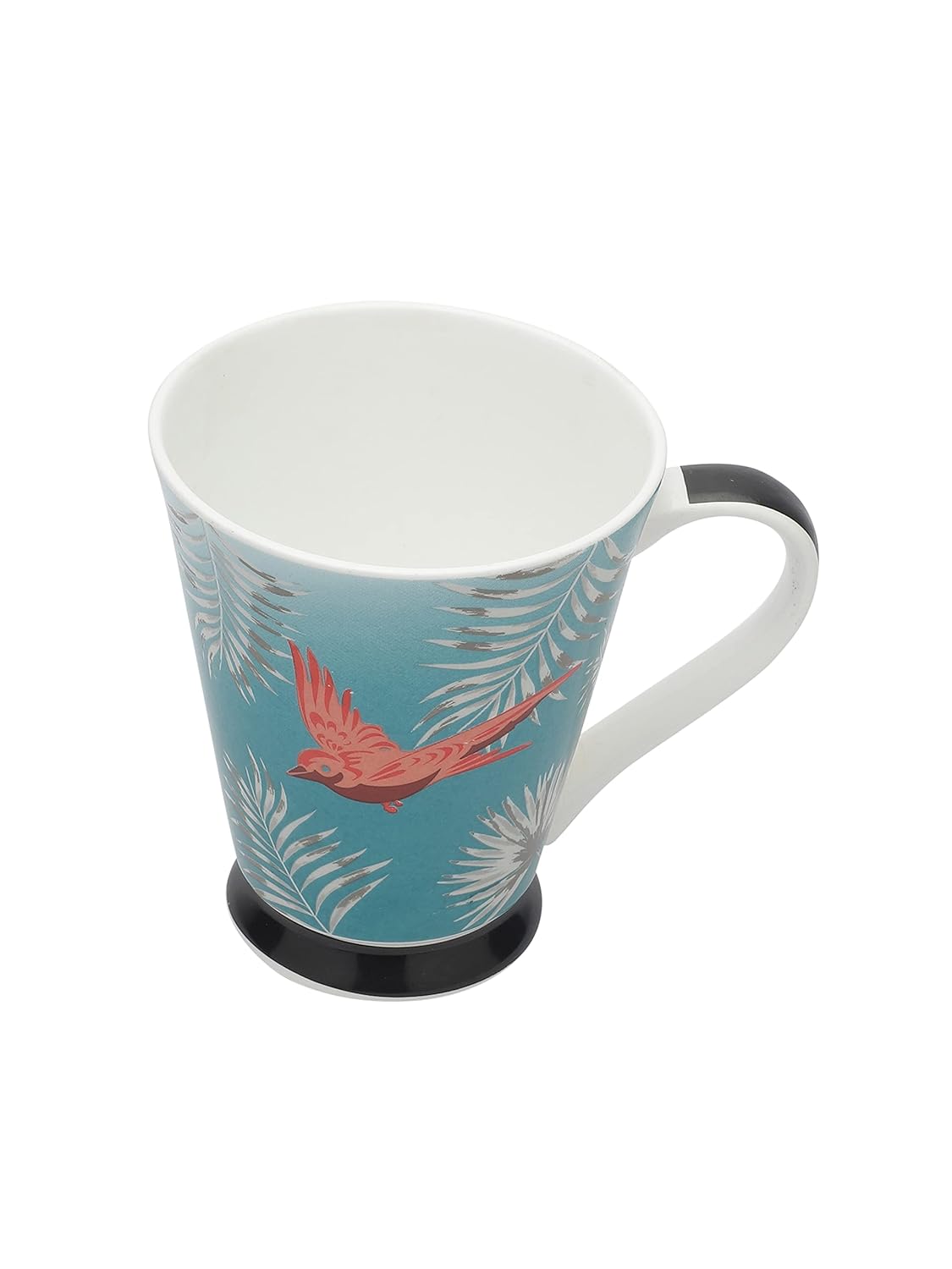 Clay Craft Bute Series Printed Design Ceramic Mug (Blue, Medium, 330ml, CC MM1 BUTE BU408)