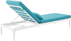 Clay Outdoor Swimming Poolside Lounger (White + Sky Blue )