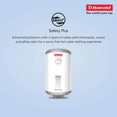 Racold CDR DLX Plus 35L Vertical Energy Efficient Storage Water Heater(Geyser) with Free Standard Installation & Pipes | Temperature Display | Temperature Knob | Titanium Enameled Coating