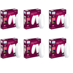 Philips Rimless Full Glow 15-watt Round LED Surface Downlighter (Pack of 6)