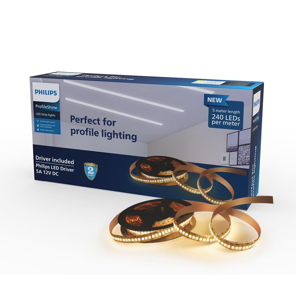 Philips 5-Meter LED Profile Light With Driver (Warm White, 929004252501)