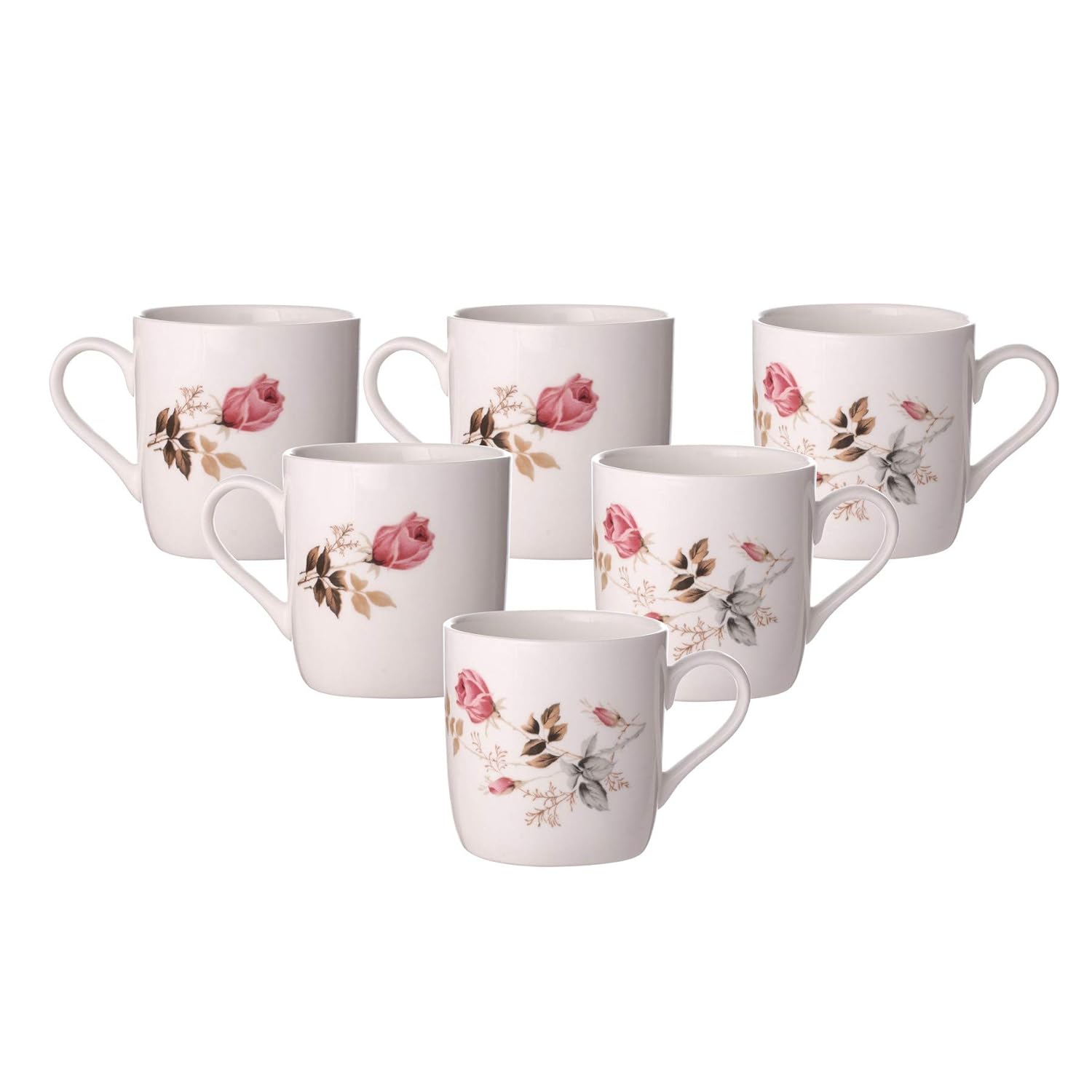 Clay Craft Ceramic Coffee Mugs - Set of 4, Multicolour, 220ml & Ceramic Coffee Cup - Set of 6, Multicolor, 200ml