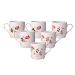 Clay Craft Ceramic Coffee Mugs - Set of 4, Multicolour, 220ml & Ceramic Coffee Cup - Set of 6, Multicolor, 200ml