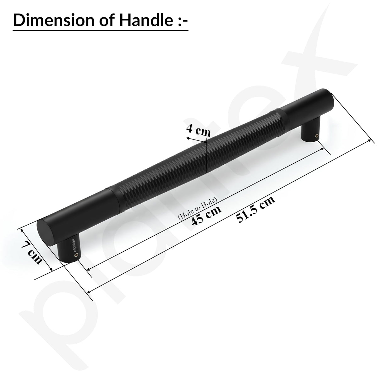 Plantex Main Door Handle/Stainless Steel & Aluminium Door Handle/450mm Pull-Push Handle for Home/Office/Hotel - Pack of 1 (DTMD-411, Black)-2