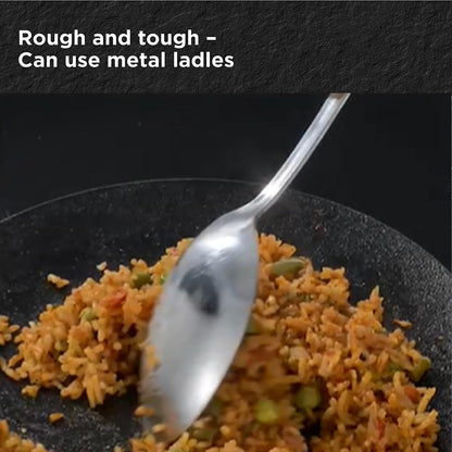 Hawkins Futura 22 cm Cast Iron Tava, Cast Iron Tawa for Roti, Cast Iron Cookware for Kitchen, Black (CIT22)