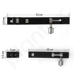 Plantex Stainless Steel Tower Bolt/Tower Bolt for Home,Offices Doors & Windows/4 Inch Tower Bolt for Main Door/Door Latch/Kundi/Chitakini/Door Latch for Windows - Pack of 1 (Black)-2