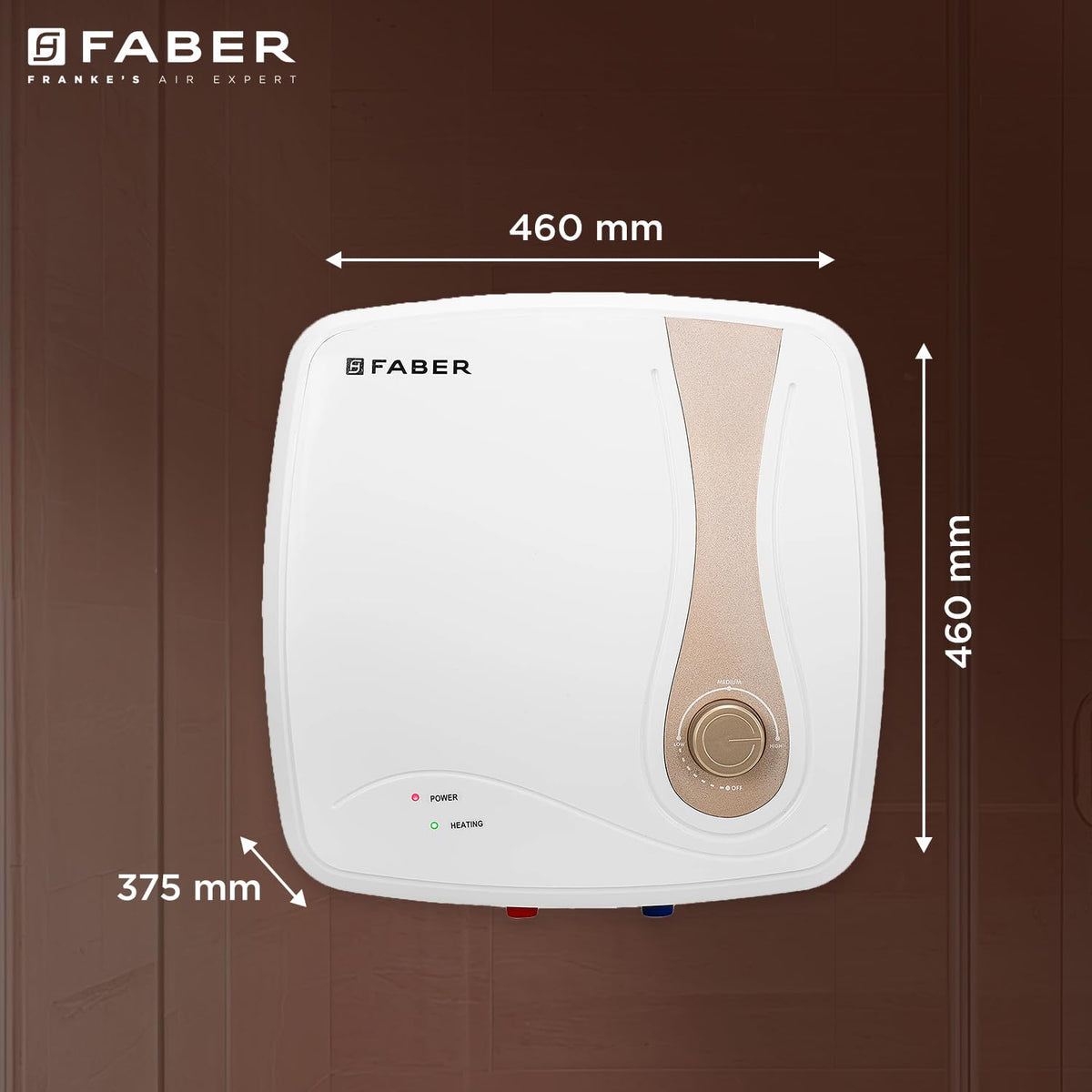Faber Helios 25L Storage Water Heater | 5★ BEE | Auto Cutout | Warranty:5Y Tank,2Y Element & Product|8 Bar| Glassline Co