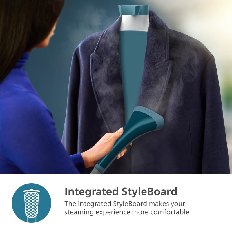 PHILIPS Standing Garment Steamer STE1040/20-1800 Watts, 1.8 LTR Water Tank, Refresh All Fabrics with upto 36 gm Steam Output with Styling Board- No Burns Guaranteed from World's No.1 Ironing Brand