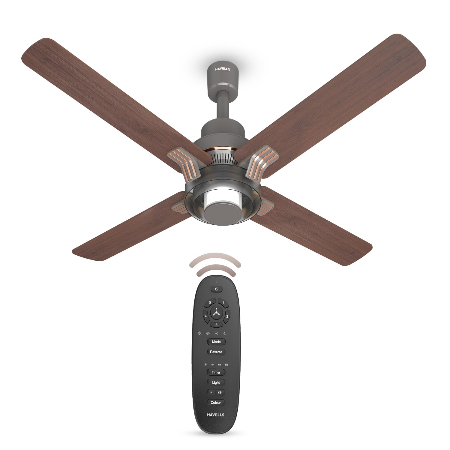 Havells 1320Mm Florette Bldc Motor Ceiling Fan|Remote Controlled, High Air Delivery Fan|5 Stars Rated, Upto 60% Energy Saving, 2 Year Warranty|(Pack Of 1, Smoke Brown Wood)