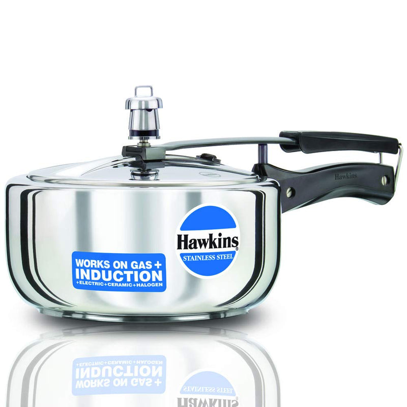 Hawkins Stainless Steel 8 litre Inner Lid Pressure Cooker with Induction Compatible