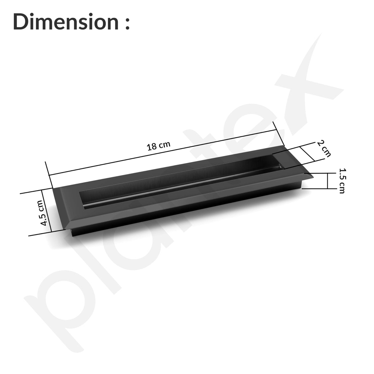 Plantex Sliding Door Handle/Concealed Handle for Sliding Door/160mm Concealed Handle for Wardrobe/Kitchen Cabinet - Pack of 4 (Black) (Model APS-DTC-3900)-2