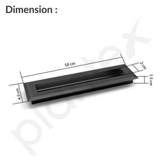 Plantex Sliding Door Handle/Concealed Handle for Sliding Door/160mm Concealed Handle for Wardrobe/Kitchen Cabinet - Pack of 4 (Black) (Model APS-DTC-3900)-2