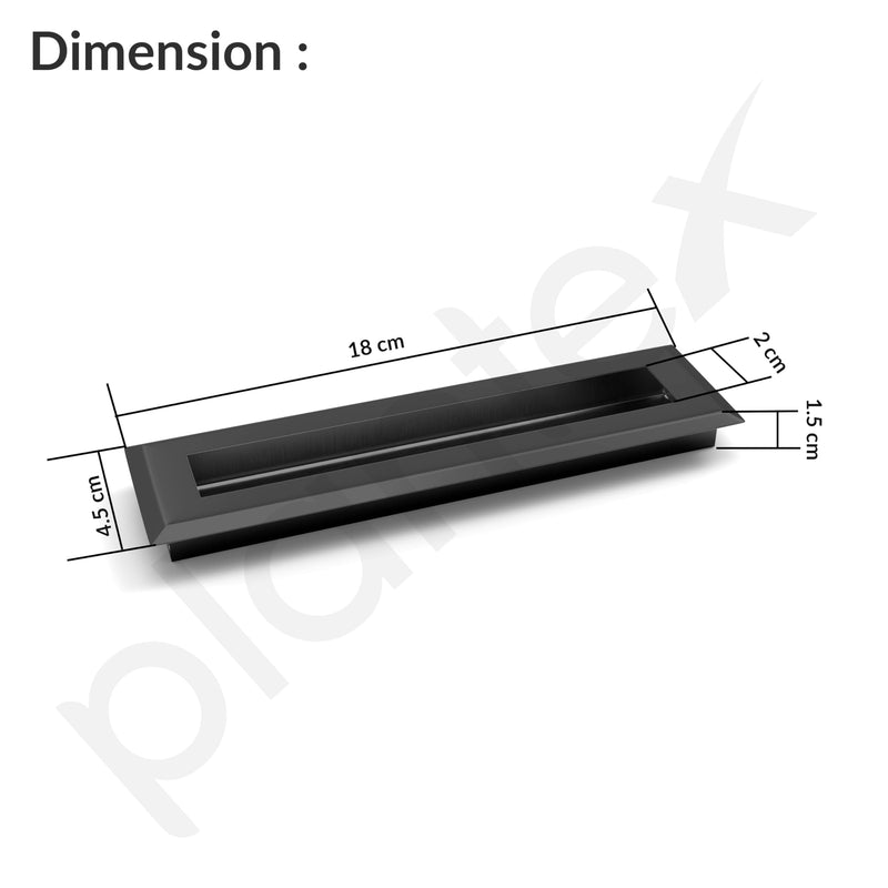 Plantex Sliding Door Handle/Concealed Handle for Sliding Door/160mm Concealed Handle for Wardrobe/Kitchen Cabinet - Pack of 4 (Black) (Model APS-DTC-3900)-2