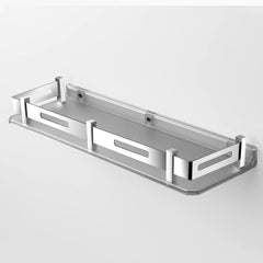 Plantex Unbreakable Plastic Bathroom Shelf for Wall/Kitchen Wall Shelf with Stainless Steel Railing/Living Room Multipurpose Wall Mounted Shelf (Transparent)-4