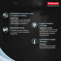 Racold Buono Pro NXG 15L ABS Body 5 Star Water Heater (Geyser) - 7 Yrs Tank Warranty, Corrosion Prevention With Superior Titanium Enameled Tank Coating, Suitable for Buildings, for elegant aesthetics