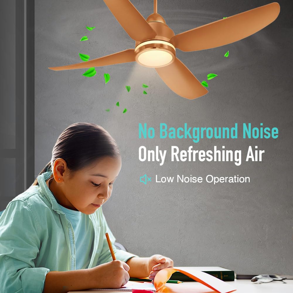 KUHL Luxus C4 1320mm Stylish 65% Power Saving BLDC Ceiling Fan with Remote | Night & Down Light | 29W | BEE 5 Star | Low Noise | IoT Operate via Mobile & Alexa |Reverse Mode |Free Installation|Copper