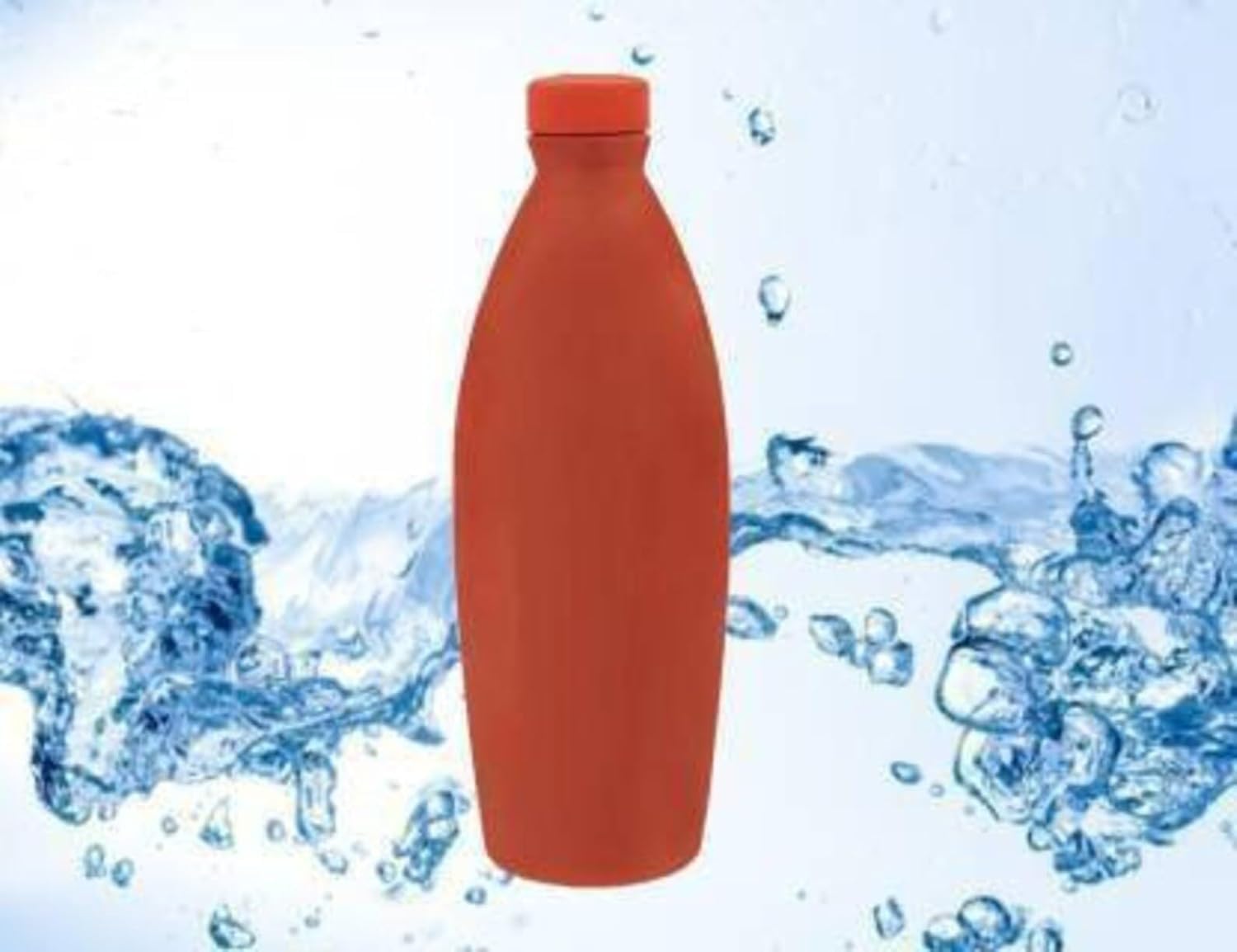 Bindian Handcrafted Terracotta Water Bottle, Natural Clay Mitti Bottle with pH Balancing, Mineral Rich Calcium Magnesium, Plastic-Free Traditional Surahi