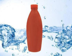 Bindian Handcrafted Terracotta Water Bottle, Natural Clay Mitti Bottle with pH Balancing, Mineral Rich Calcium Magnesium, Plastic-Free Traditional Surahi