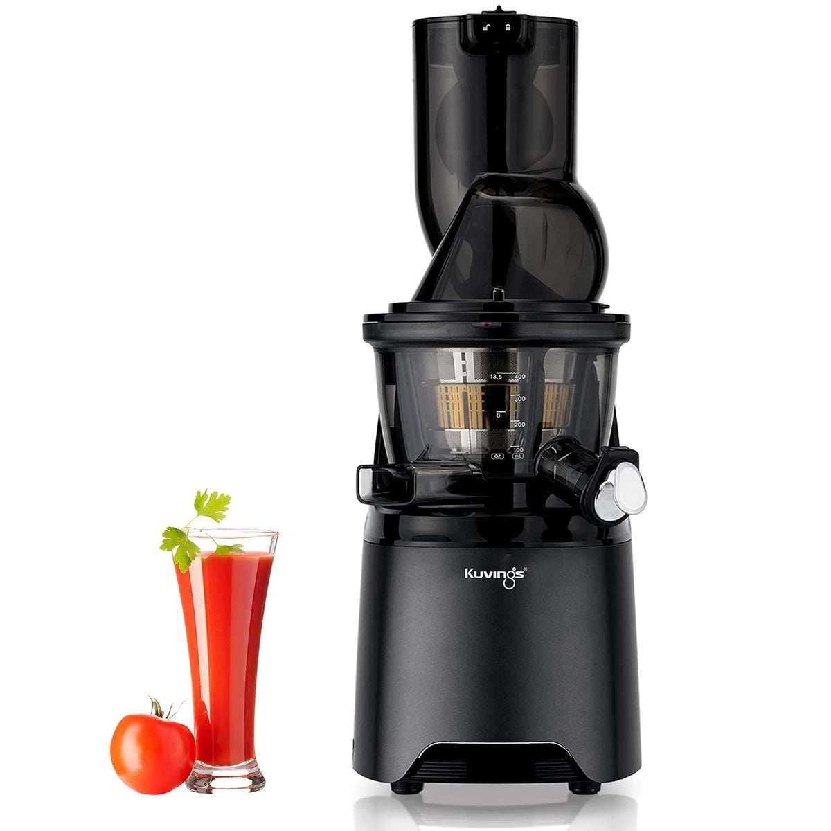 Kuvings EVO810 Black Professional Cold Press Whole Slow Juicer, Patented Rubber & Silicon-Free Technology, Patented JMCS Technology 10% More Juice, 240W Strong Motor, 12 Years Warranty