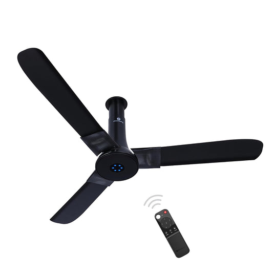 atomberg Studio+ 1200mm BLDC Ceiling Fan with Remote Control | BEE 5 star Rated Energy Efficient Ceiling Fan | High Air Delivery with LED Indicators | 3 Year Warranty (Onyx Black)