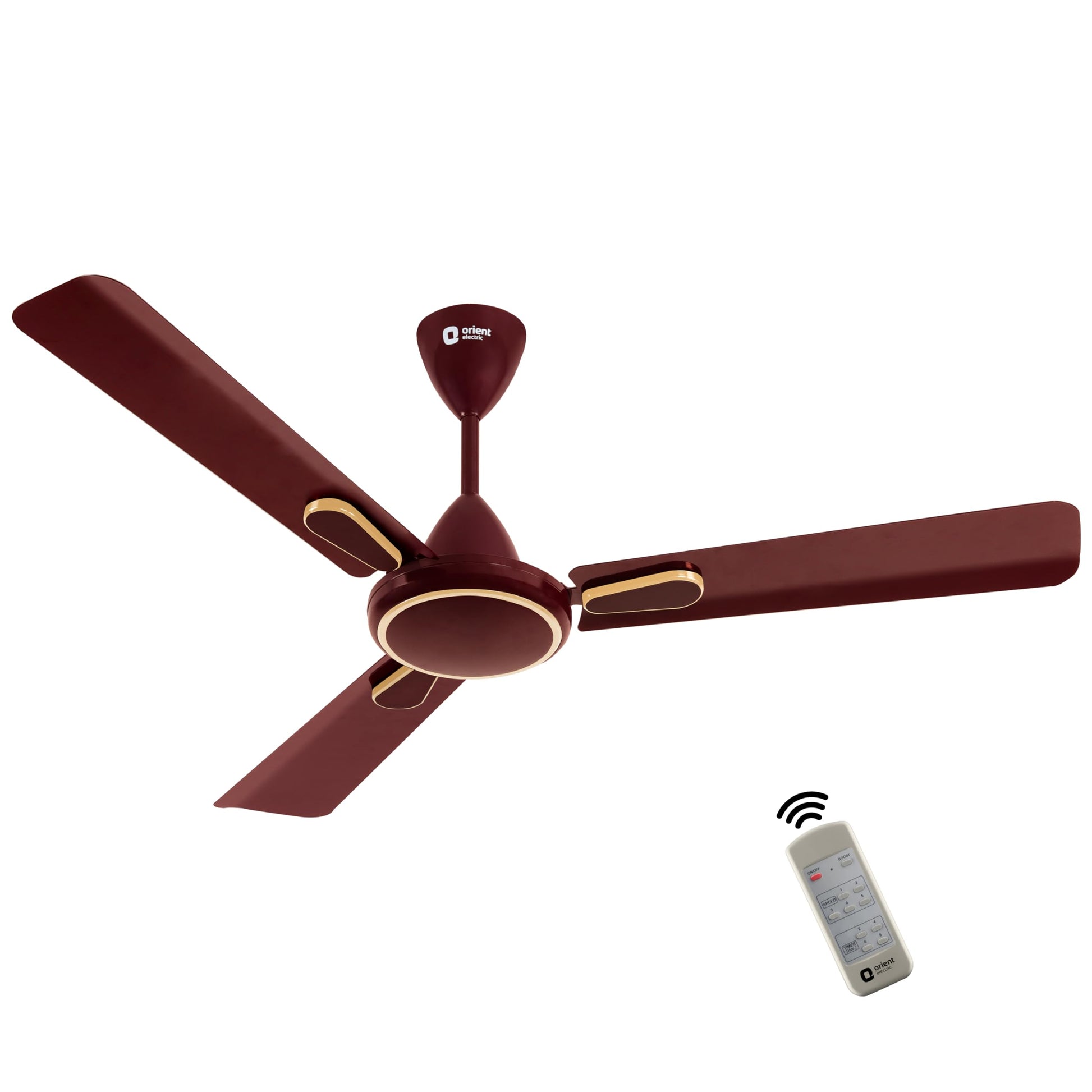 Orient Electric 1200 mm Hector Deco| Ceiling fan with Remote| Decorative ceiling fan with stylish ring & trims| Saves up to 50% on electricity bills| 5 years warranty BLDC ceiling fan| Brown