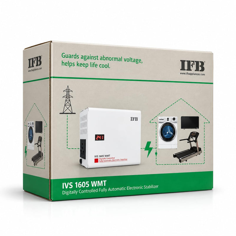 IFB IVS 1605 WMT Voltage Stabilizer 160–290V, 15A Voltage Stabilizer for Washing Machine Treadmill Microwave Air Conditi