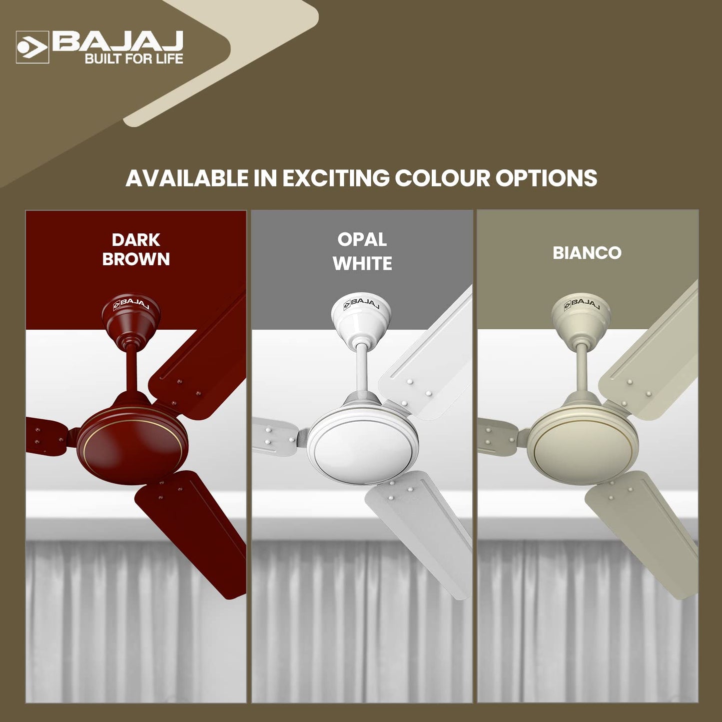 Bajaj Frore 1200 MM (48") Stars Rated Ceiling Fans for Home | BEE 1 star Rated Energy Efficient Ceiling Fan | Rust Free Coating for Long Life | High Air Delivery | 2-Yr Warranty 【White】