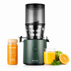 Hurom H320 Cold Press Juicer | Ultra Low Pulp | Slow Juicer | Hopper Fits Whole Produce | Ultra Quiet Motor | Easy Assembly | Cold Press Masticating Juicer, 15 Years Warranty (Green)