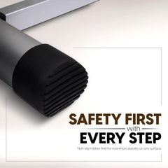 HOUZA 3.9m (13 ft) Steel Telescopic Ladder | 10-Step Foldable Extension Ladder | Portable & Collapsible Ladder for Home, Industrial & Outdoor Use | EN131 Certified | 1 Year Warranty(Silver & Black)