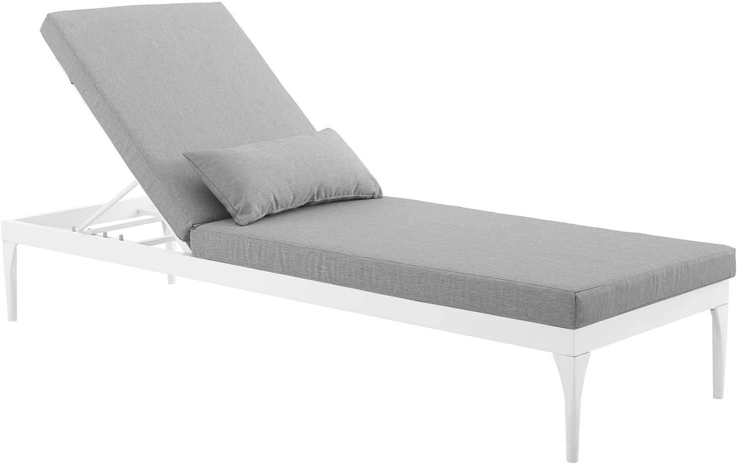 Dorian Outdoor Swimming Poolside Lounger (White + Gray) Set of 2
