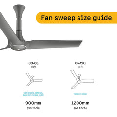 atomberg Aris Gladius Smart 1200mm BLDC Ceiling Fan with IoT & Remote | BEE 5-Star | Advance Air+ Technology | Silent Operation | Energy Efficient | Free Installation | 5 Year Warranty (Sand Grey)