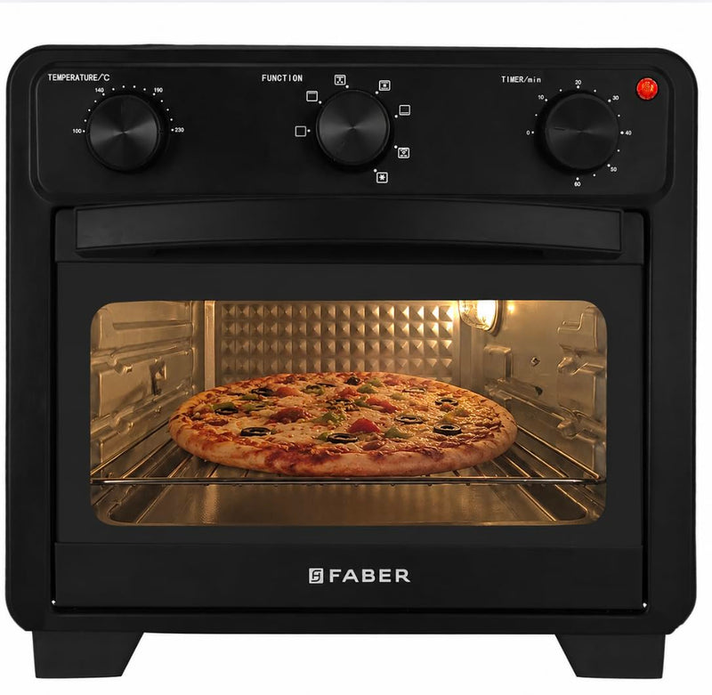 Faber AirOven 24L 1500W| View Window | Bake Tray, Tray Handle & Crumb Tray| Dishwasher safe removable parts | 5 Preset A