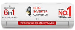 LG 1 Ton 4 Star DUAL Inverter Split AC (Copper, AI Convertible 6-in-1 with VIRAAT Mode, Faster Cooling & Energy Saving, 4 Way Swing, HD Filter with AntiVirus Protection, US-Q13JNYE, White)