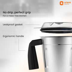 Orient Electric Super Power 750W mixer grinder with Juicer | 4 Jar with 3 stainless steel multipurpose jars & Juicing jar with Filter | Longer life balanced coil motor|5 years motor warranty by Orient
