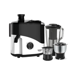 Maharaja Whiteline Odacio Plus 550-Watt Juicer Mixer Grinder With 3 Versatile Jars | Food Grade Safe | 2 year warranty (Black & Silver), 550 Watts